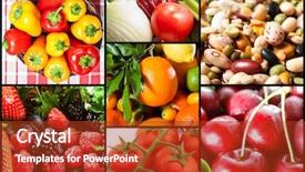  Presentation with vegetables - PPT layouts enhanced with food collage - collection of fresh vegetables background and a tawny brown colored foreground