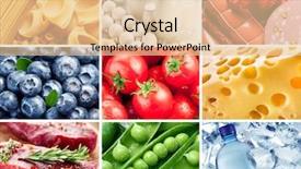  Presentation with fruits and vegetables - Cool new theme with food collage - different vegetables fruits and products backdrop and a lemonade colored foreground