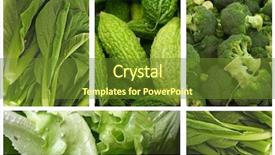  Presentation with healthy eating - Colorful theme enhanced with food collage - green vegetables for a healthy backdrop and a tawny brown colored foreground