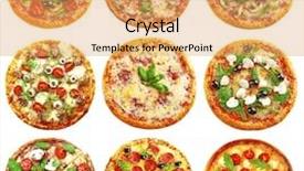  Presentation with food white - Amazing theme having food collage - set of different pizzas isolated backdrop and a yellow colored foreground