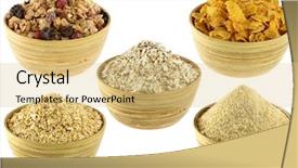  Presentation with breakfast cereal - Presentation theme featuring gold background texture golden orange yellow wall background and a gold colored foreground