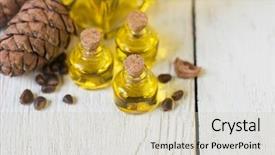 Presentation with cedar - Colorful PPT layouts enhanced with food coloring - oil of cedar nuts backdrop and a soft green colored foreground