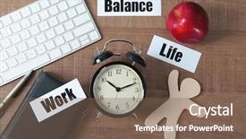  Presentation with comparison - Presentation with food comparison - composition with words work life background and a violet colored foreground