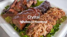  Presentation with food bbq - Slide deck with food competition - bbq pork butt background and a tawny brown colored foreground