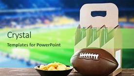  Presentation with beer pong table - Presentation having food competition - beer with snack and ball background and a mint green colored foreground