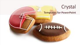  Presentation with football competition - PPT theme with food competition - football cookies on white background background and a  colored foreground