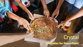  Presentation with food sport - Beautiful theme featuring food competition - friends making a long arms backdrop and a tawny brown colored foreground