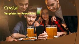  Presentation with company - Presentation theme consisting of food competition - fun company watches photo background and a tawny brown colored foreground