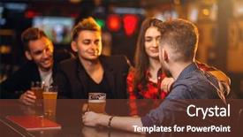  Presentation with beer garden friends in tracht - Beautiful slide deck featuring food competition - fun friends drinks beer backdrop and a tawny brown colored foreground