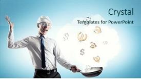  Presentation with cooking - Beautiful theme featuring food competition - he is cooking something special backdrop and a sky blue colored foreground