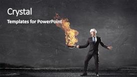  Presentation with cooking - Presentation design consisting of food competition - he is cooking something special background and a dark gray colored foreground