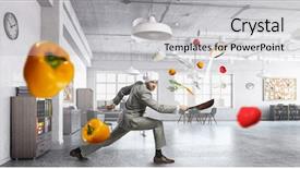  Presentation with recipe - Colorful presentation theme enhanced with food competition - his recipe of success mixed backdrop and a light gray colored foreground