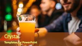  Presentation with beer - Audience pleasing slide deck consisting of food competition - male person holds glass backdrop and a tawny brown colored foreground