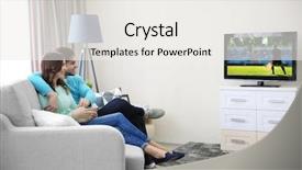  Presentation with football game security - Cool new presentation with food competition - young couple watching football game backdrop and a white colored foreground