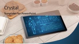  Presentation with food body - Beautiful slide set featuring food composition with tablet body backdrop and a  colored foreground