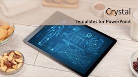  Presentation with food body - PPT theme featuring food composition with tablet body background and a  colored foreground