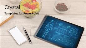  Presentation with diagnosis - Beautiful theme featuring food composition with tablet body backdrop and a lemonade colored foreground