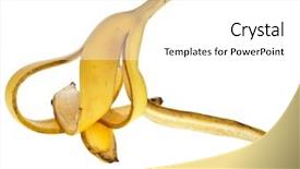  Presentation with skin - Colorful PPT layouts enhanced with bananas skin isolated on white background backdrop and a white colored foreground