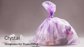  Presentation with food waste - Beautiful presentation featuring food waste disposal - garbage bag rubbish studio shot backdrop and a light gray colored foreground