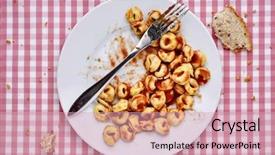  Presentation with sate - PPT theme consisting of sate - high-angle shot of a plate background and a coral colored foreground