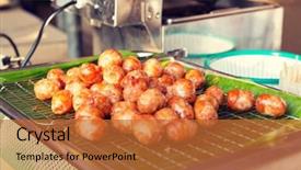  Presentation with asian food - Slides featuring food concept - fried meatball background and a red colored foreground
