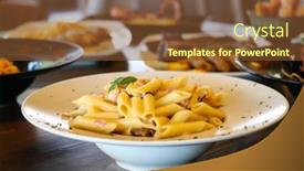 Presentation with penne pasta - Slides with food concept pasta penne background and a tawny brown colored foreground
