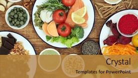  Presentation with cognitive function - Audience pleasing presentation design consisting of food concept to boost brain backdrop and a gold colored foreground