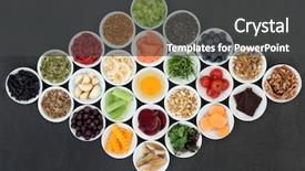  Presentation with brain memory - Presentation theme featuring food concept to boost brain background and a dark gray colored foreground