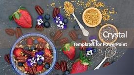  Presentation with granola - PPT theme with food concept with granola viola background and a violet colored foreground