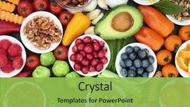  Presentation with food minerals - Amazing presentation theme having food concept with vegetables fruit backdrop and a yellow colored foreground