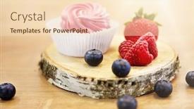  Presentation with sweets - Audience pleasing presentation theme consisting of food-confection-and-sweets-concept backdrop and a lemonade colored foreground