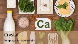  Presentation with calcium - PPT layouts featuring food containing calcium background and a coral colored foreground