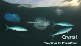  Presentation with ocean pollution - Theme featuring food contamination - fish and plastic pollution background and a  colored foreground