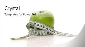  Presentation with green apples - Slide deck featuring food control - green apples measured the meter background and a white colored foreground