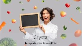  Presentation with black people - Amazing slide deck having food-cooking-advertisement-and-people backdrop and a light gray colored foreground