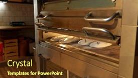  Presentation with yeast - PPT layouts having food cooking and baking concept - yeast bread dough in oven at bakery kitchen background and a tawny brown colored foreground