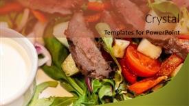  Presentation with meat food - Presentation theme having food-cooking-and-eating-concept background and a red colored foreground