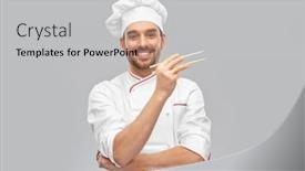  Presentation with asian food - Slides consisting of food-cooking-asian-cuisine background and a light gray colored foreground