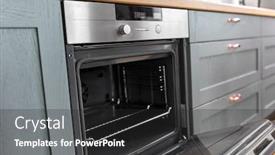  Presentation with home appliances - Colorful slide set enhanced with food-cooking-culinary-and-home backdrop and a dark gray colored foreground