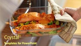  Presentation with fish people - PPT theme featuring food-cooking-culinary-and-people background and a tawny brown colored foreground