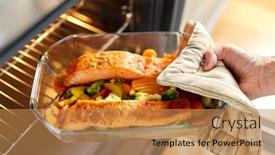  Presentation with salmon dish - Amazing presentation theme having food-cooking-culinary-and-people backdrop and a coral colored foreground