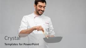  Presentation with cooking chef - Presentation having food-cooking-culinary-and-people background and a light gray colored foreground