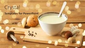  Presentation with culinary - Slide set with food-cooking-eating-and-culinary background and a yellow colored foreground