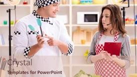  Presentation with show - Presentation with food-cooking-tv-show background and a  colored foreground