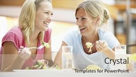 Presentation with crackers school lunch - Amazing PPT layouts having food court - female friends having lunch together backdrop and a lemonade colored foreground