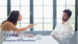  Presentation with restaurant - Amazing slide deck having argue - couple arguing with each other backdrop and a lemonade colored foreground