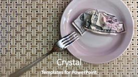  Presentation with economy - PPT layouts featuring food crisis - economy of hunger the money background and a gray colored foreground