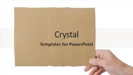  Presentation with waiter hand in white glove - Presentation theme consisting of cartoons frame - hand with cardboard isolated background and a coral colored foreground