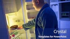  Presentation with obese - Presentation theme enhanced with man inside - night corpulent guy take chocolate background and a navy blue colored foreground