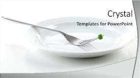  Presentation with white marble plate marble - Cool new slide set with food resources - pea on fork on plate backdrop and a white colored foreground